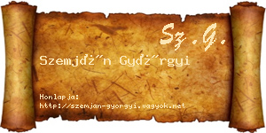 Szemján Györgyi névjegykártya